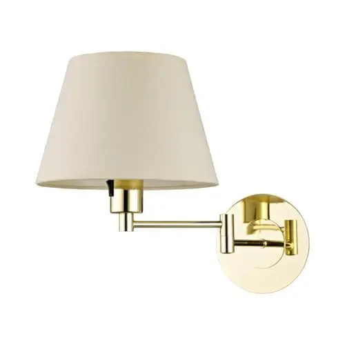 Produktbild: Lindby ausziehbare Wandlampe Textil Messing, Wandleuchte innen Nachttischlampe Wand 1x E27 ohne Leuchtmittel Leselampe Schlafzimmer Wohnzimmerlampe
