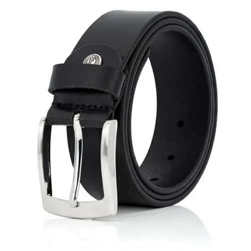 Produktbild: LINDENMANN Gürtel Herren Vollledergürtel aus Büffelleder, 40 mm breit, kürzbar, Gürtel, Ledergürtel, Jeans-Gürtel, XL, schwarz, Größe/Size:130