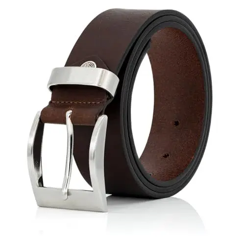 Produktbild: LINDENMANN Leder-Gürtel Herren 40 mm breit, Gürtel Herren Vollrindleder dunkelbraun, Größe/Size:105