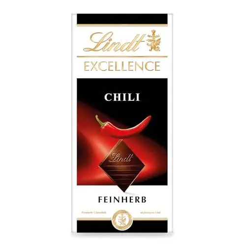 Produktbild: Lindt EXCELLENCE Chili | 100 g Tafel | Dunkle Schokolade mit Chili für ein feines Schoko-Schärfe-Erlebnis | Intensiver Kakao-Geschmack mit würziger Note