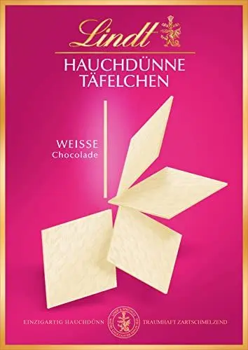 Produktbild: Lindt Hauchdünne Täfelchen, Weiß, 125 g