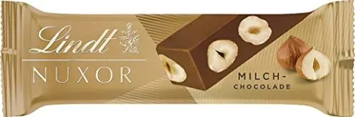 Produktbild: Lindt NUXOR Schokoladenriegel Milch | 33g Riegel | Vollmilch-Schokolade mit ganzen gerösteten Haselnüssen | Schokoladengeschenk