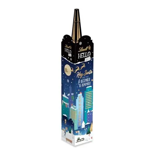Produktbild: Lindt Schokolade HELLO Xmas Tower Adventskalender 2024 I 235 g | Adventskalender mit 24 süßen Überraschungen | Schokolade für die Weihnachtszeit | Schokoladen-Geschenk