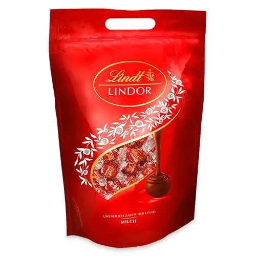 Produktbild: Lindt Schokolade LINDOR Kugeln Milch | 2 kg Beutel | Ca. 155 LINDOR Kugeln aus Vollmilch-Schokolade mit zartschmelzender Füllung | Pralinengeschenk | Großpackung | Schokoladengeschenk