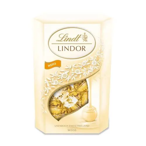 Produktbild: Lindt Schokolade LINDOR Kugeln Weiß | 500 g | ca. 40 Kugeln Weiße Schokolade mit unendlich zartschmelzender Füllung im süßen Cornet | Pralinen Geschenk | Schokoladen Geschenk