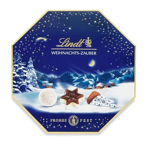 Produktbild: Lindt Schokolade Weihnachts-Zauber Pralinés | 200 g | 19 Feinste Vollmilch-Pralinés in 10 weihnachtlichen Sorten, zum Teil alkoholhaltig | Schokoladen-Geschenk zu Weihnachten | Pralinen-Geschenk