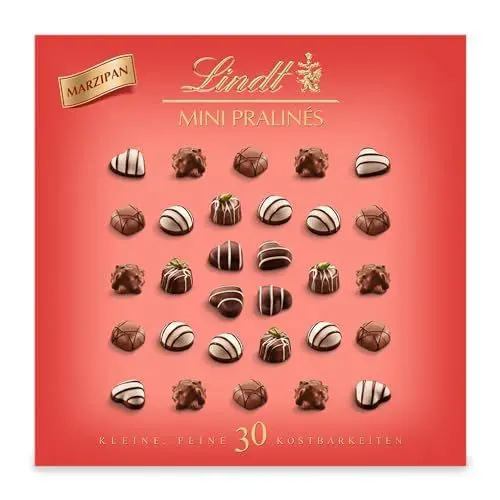 Produktbild: Lindt Schokolade - Marzipan Mini Pralinés | 163 g | Pralinen Schachtel mit je 30 Pralinen in 6 köstlichen Sorten | Pralinengeschenk | Schokoladengeschenk