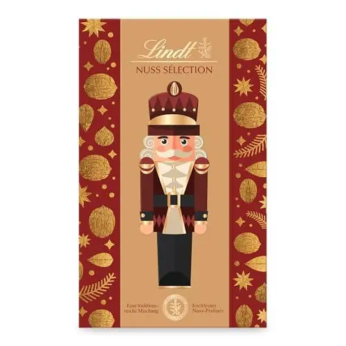 Produktbild: Lindt Schokolade zu Weihnachten | 125g | Nuss Sélection Pralinés | Feinste Pralinenkomposition mit ausgewählten Nüssen, alkoholhaltig | Exquisites Schokoladengeschenk
