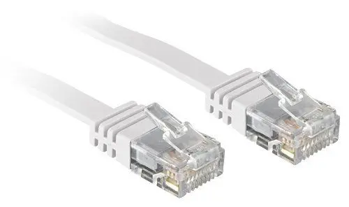 Produktbild: LINDY 47500 - Cat.6 Flachband-Patchkabel ungeschirmt – Weiß - 0,3 m,