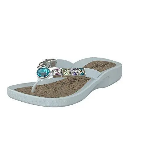 Produktbild: Linea Scarpa SIZILIA Badeschuhe - Zehentrenner Damen modischer und bequemer Flip mit Absatz: Größe: 39 | Farbe: Weiss