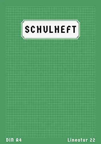 Produktbild: Lineatur 22: Schulheft Kariert A4 | 50 Blatt | Rechenheft Din A4 Lineatur 5 | Matheheft A4 | Homeschooling und Schulanfang Heft | Grün