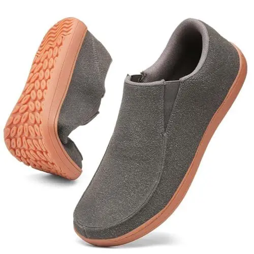 Produktbild: Linenghs Herren Walkingschuhe Breite Barfußschuhe Zehen-Loafer Fitnessschuhe Trailrunning Sneaker Null Tropfen Lässige Sportschuhe Bequeme Leichte und Outdoor Laufschuhe Dark Gray EU 45