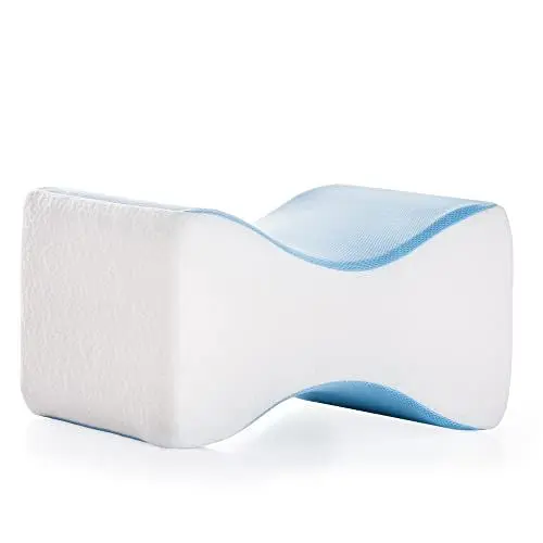 Produktbild: Linenspa Ergonomische Kniekissen aus Gel-Memory-Foam für Seitenschläfer – Beinkissen, Weiß