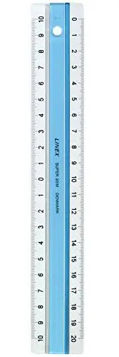 Produktbild: Linex Super Serie Lineal 20 cm Kunststoff blau, Anti-Rutsch-Effekt, mm-Skala gegenläufig