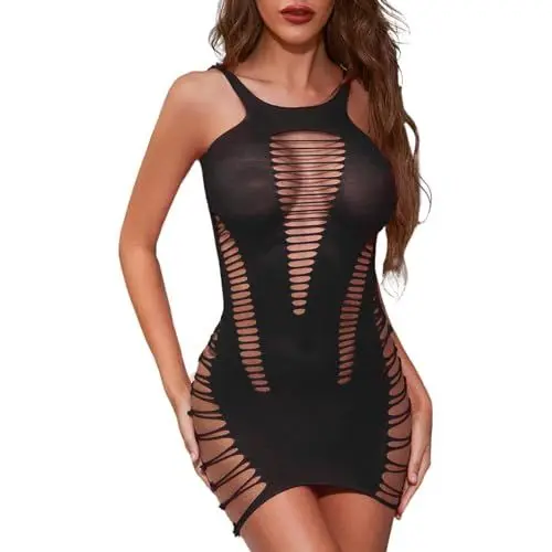 Produktbild: Lingerie Set Mit Strapse Mode Muster Einfarbig Hohl Engen Sexy Overall Body Damen Sexy Spitze Rot(Schwarz,Einheitsgröße)