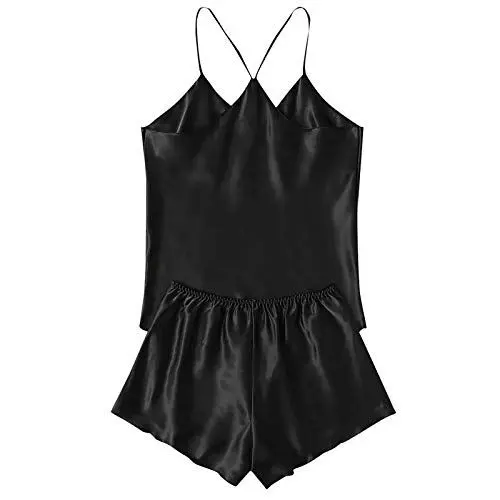 Produktbild: Lingerie Sexy for Women Body Spitze Damen Sexy Sexy-Unterwäsche Schlafanzüge Set up Seide Spitze Schlafanzüge Frauen Nachtbekleidung Baby Puppe Satin Lingerie Sexy Femme Dessous Damen Sexy (Black, L)