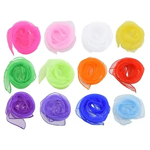 Produktbild: Linkbro Tücher (12 Pack) Jongliertücher für Sensorisches Werkzeug, Tanzen, Jonglieren, 60 x 60cm