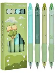 Produktbild: Linkgood 4 Stück Radierbarer Kugelschreiber, Erasable Pen Set einziehbare Tintenroller Radierbar für Studenten Geschenk, Schul Bürobedarf (0,5mm Blau)