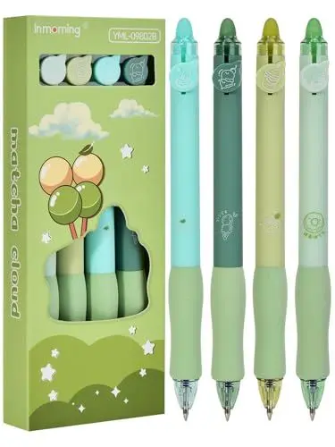 Produktbild: Linkgood 4 Stück Radierbarer Kugelschreiber, Erasable Pen Set einziehbare Tintenroller Radierbar für Studenten Geschenk, Schul Bürobedarf (0,5mm Blau)
