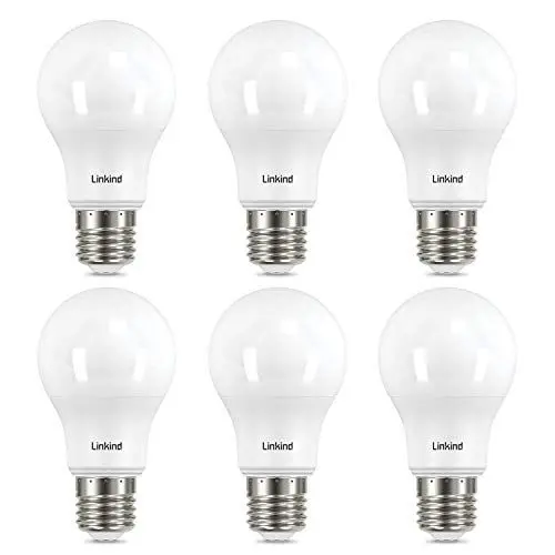 Produktbild: Linkind 8.2W E27 Energiesparlampe, ersetzt 60W Lampe, 2700K Warmweiß A60 Edison Birne, 220° Abstrahlwinkel, nicht Dimmbar, E27 LED Leuchtmittel, 6 Stück