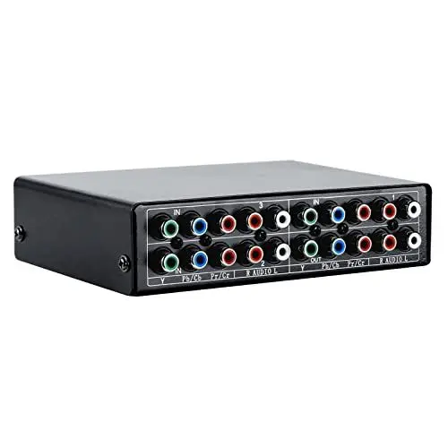 Produktbild: Linkstyle RCA switcher, 3 In 1 Out Audio Switch, RCA Switch Box for Xbox 360 Wii PS2 PS3 DVD VCD EVD HDVD - Schwarz