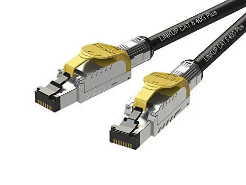 Produktbild: LINKUP - (GHMT & DSX8000 Zertifiziert) Cat8-Ethernet-Patchkabel S/FTP 22AWG Doppelt Geschirmtes Massivkabel┃2000MHz 2GHz 40Gbps┃5th-Gen-Ethernet-LAN-Netzwerk 40G-Strukturdrähte┃Schwarz┃5M (16.5ft)