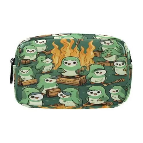 Produktbild: LINNIKEEEE Cartoon Muster Pinguine Federmäppchen, Kosmetiktasche,Make-Up-Tasche,Studenten-Stiftetui für Mädchen Jungen