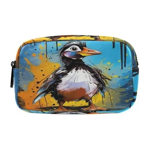 Produktbild: LINNIKEEEE Cooler Cartoon Pinguin Federmäppchen, Kosmetiktasche,Make-Up-Tasche,Studenten-Stiftetui für Mädchen Jungen
