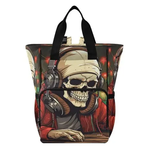 Produktbild: LINNIKEEEE Cooler Weihnachts Dj Wickeltasche,Reiserucksack,Große Kapazität,Tragetasche für Mütter,für Väter Frauen und Mädchen