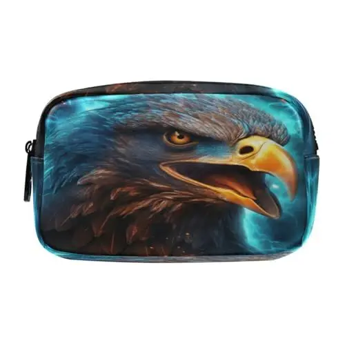 Produktbild: LINNIKEEEE Stern Blauer Weißkopfseeadler Federmäppchen, Kosmetiktasche,Make-Up-Tasche,Studenten-Stiftetui für Mädchen Jungen