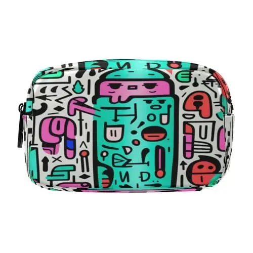 Produktbild: LINNIKEEEE Süße Gekritzel Pinguine Federmäppchen, Kosmetiktasche,Make-Up-Tasche,Studenten-Stiftetui für Mädchen Jungen