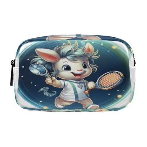 Produktbild: LINNIKEEEE Süßes Einhorn Tennis Federmäppchen, Kosmetiktasche,Make-Up-Tasche,Studenten-Stiftetui für Mädchen Jungen