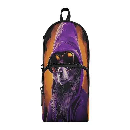 Produktbild: Linnyio Aquarell Lila Lemur Federmäppchen,Lustige Schultasche,Stifttaschen für Kinder und Jungen