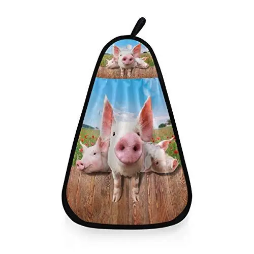 Produktbild: linomo Hängendes Handtuch Süß Lustig Schwein Saugfähiges Schnelles Trockenes Waschlappen Geschirrhandtuch für Küche Badezimmer Wohnzimmer Dekor