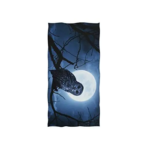 Produktbild: linomo Handtuch Halloween Eule Baum Handtuch Baumwolle Gesicht Towel Dish Geschirrtuch für Kinder Mädchen Jungen
