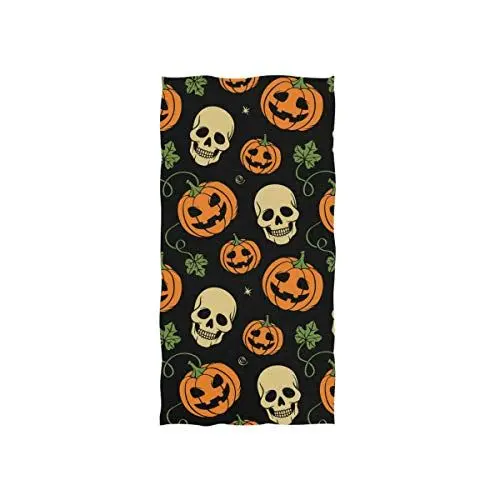 Produktbild: linomo Handtuch Halloween Zucker Schädel Kürbis Handtuch Baumwolle Gesicht Towel Dish Geschirrtuch für Kinder Mädchen Jungen