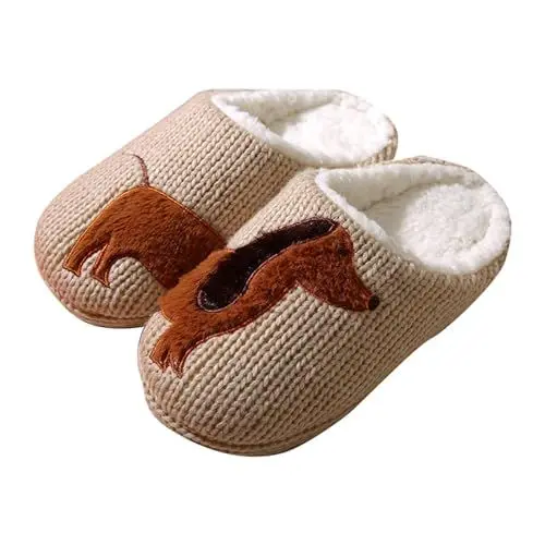 Produktbild: LinRim Clown Schuhe Damen | Hausschuhe für Damen | Fuzzy-Slipper-Socken | Tiermotive Damen Schuhe Schwarz 40 (Brown, 43)