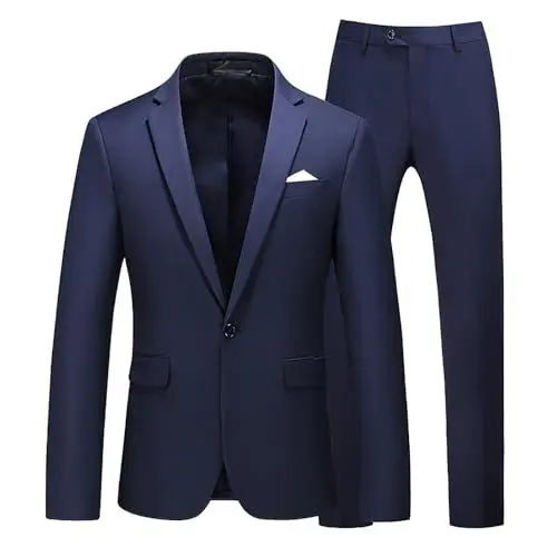 Produktbild: LinRim Herren Jogginganzug Set Anzug Business Hochzeit Jacke Mantel & Hose Kleidersack Hemden Herren (Navy, XXXXXL)