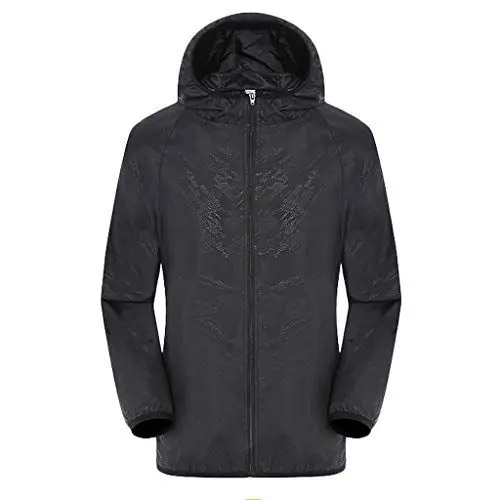 Produktbild: LinRim Herren Regenjacke Damen Sommerjacke Wasserdicht Sonnenschutz Packbare Ultraleichte Windjacke Fahrrad Regenmantel mit Kapuze Outdoorjacke Atmungsaktiv Übergangsjacke DüNner Superleichter Stoff