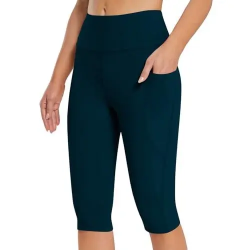 Produktbild: LinRim Minirock Damen Sexy Dessous hohe Taille, Caprihose, Workout, Bikerhose, Abnehmen, athletische Gymnastikhose, Yogahose Kurze Hose Jogging (Dark Blue, S)