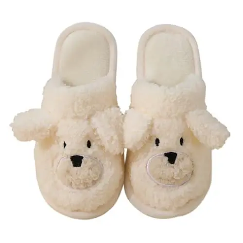 Produktbild: LinRim Sexy Schuhe Damen Winter Indoor rutschfeste süße Baumwolle Plüsch geschlossene Zehe Baumwolle Hausschuhe Damenschuhe Stiefeletten Mit Absatz (White, 36)