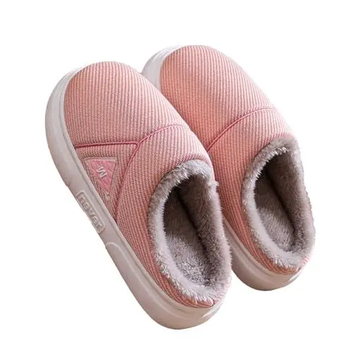 Produktbild: LinRim Sexy Schuhe Herren und Frauen, rutschfeste Hausschuhe aus Baumwollleinen für drinnen und draußen, Hausschuhe, Sandalen mit offener Spitze, atmungsaktive Schuhe für das Schlafzimmer (Pink, 38)
