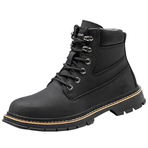 Produktbild: LinRim rutschfeste Schuhe Herren Ohne Stahlkappe und, Flache Unterseite, leichtes, atmungsaktives Mesh, zum Reinschlüpfen, bequem, einfarbig, einfach. Eigenschaften: Herren Outdoor Schuhe (Black, 48)