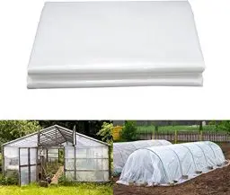 Produktbild: LINSOCLE 2m X 10m Gewächshausfolie, Transparente Folie, Dick Reißfest Plastikfolie aus Polyethylen, Treibhaus Folie zur Abdeckung Und folientunnel von Gemüsebeeten