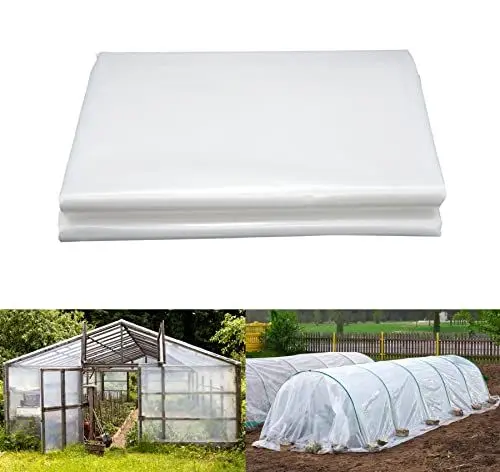 Produktbild: LINSOCLE 2m X 3m Polyethylenfolie Transparent Gewächshausfolie, Dick Reißfest Plastikfolie aus Polyethylen, Treibhaus Folie zur Abdeckung von Gemüsebeeten
