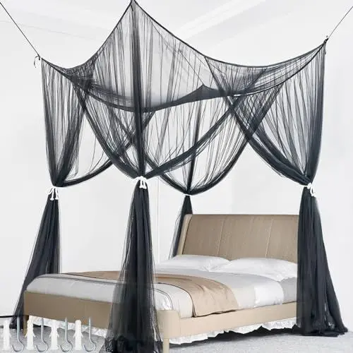 Produktbild: LINSOCLE Moskitonetz Bett, 190cm x 210cm x 240cm Moskitonetz für Bett, Moskitonetz Doppelbett, Mosquito Net Bed für Zuhause und Camping Geeignet