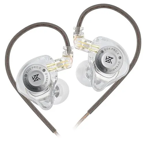 Produktbild: LINSOUL KZ EDX Pro X In-Ear-Kopfhörer, einzelner dynamischer Treiber HiFi In-Ear-Monitor mit ergonomischer Form, kabelgebundener Gaming-Kopfhörer (Ohne Mikrofon, Grau)