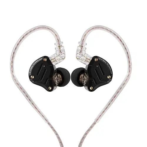 Produktbild: LINSOUL KZ ZS10 Pro, 4BA+1DD 5 Treiber In-Ear-Monitor, HiFi Kabelgebundene Ohrhörer, Gaming-Kopfhörer, Hybrid IEM Kopfhörer, 2-poliges abnehmbares Kabel(Mit Mic,Dark Schwarz)