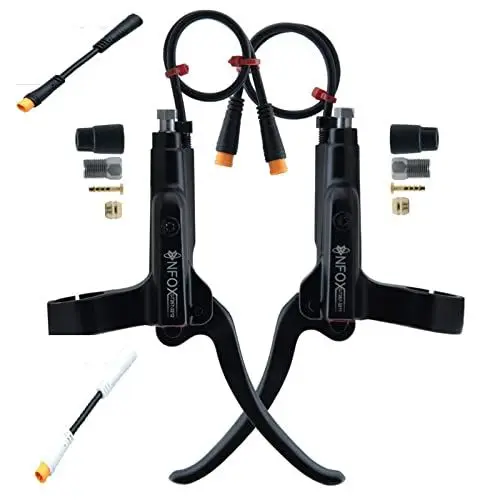 Produktbild: Lioaeust 1 Paar Fahrrad-Bremshebel, Elektrofahrrad-Bremsgriff, 3-Polige Aluminiumlegierung, Bremsteile Bremsgriff Ausschalten Für Bafang Hall-Motor,E-Bike, Motor, Hydraulische Bremse (Schwarz)