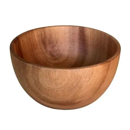 Produktbild: Lioaeust Salatschüssel, Salatschüssel aus Holz, zum Servieren, Kochen, Küche, Besteck, Waschbecken, Obstschale für Obst und Suppe (13 x 6 cm)
